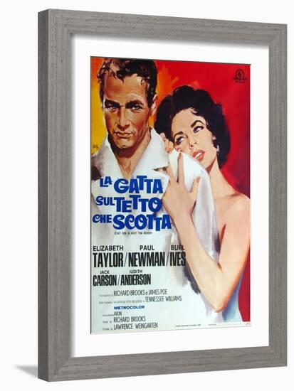 Cat on a Hot Tin Roof, Italian Movie Poster, 1958-null-Framed Premium Giclee Print