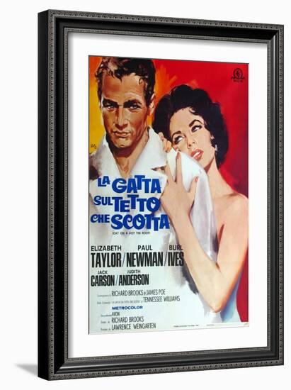 Cat on a Hot Tin Roof, Italian Movie Poster, 1958-null-Framed Premium Giclee Print