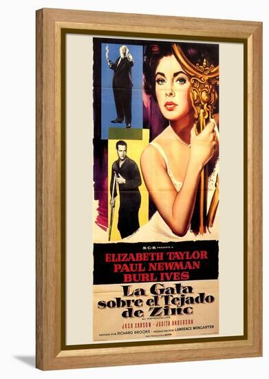 Cat on a Hot Tin Roof, Spanish Movie Poster, 1958-null-Framed Stretched Canvas