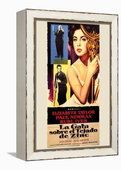 Cat on a Hot Tin Roof, Spanish Movie Poster, 1958-null-Framed Stretched Canvas