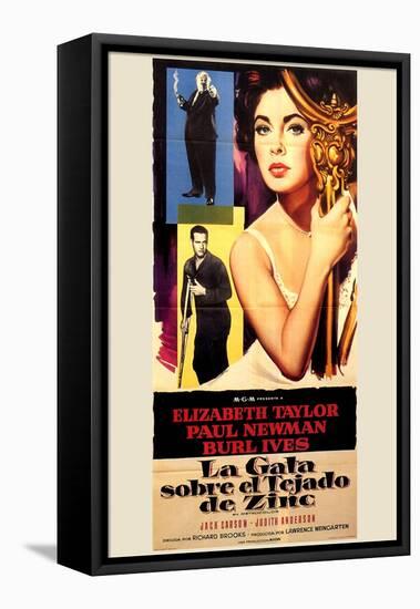 Cat on a Hot Tin Roof, Spanish Movie Poster, 1958-null-Framed Stretched Canvas