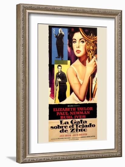 Cat on a Hot Tin Roof, Spanish Movie Poster, 1958-null-Framed Art Print