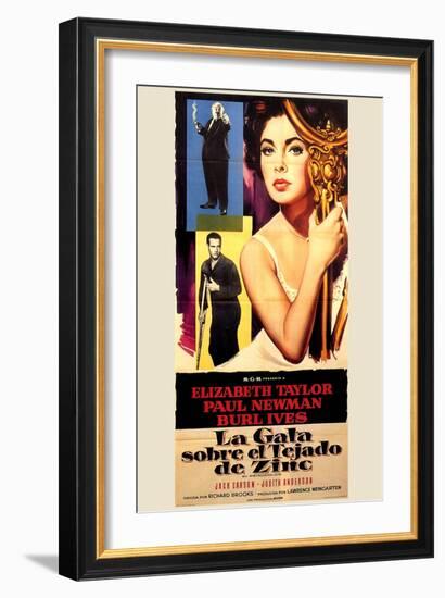 Cat on a Hot Tin Roof, Spanish Movie Poster, 1958-null-Framed Art Print