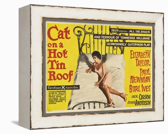 Cat on a Hot Tin Roof, UK Movie Poster, 1958-null-Framed Stretched Canvas