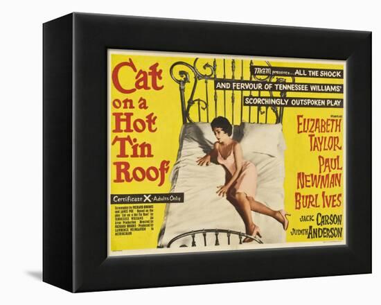 Cat on a Hot Tin Roof, UK Movie Poster, 1958-null-Framed Stretched Canvas