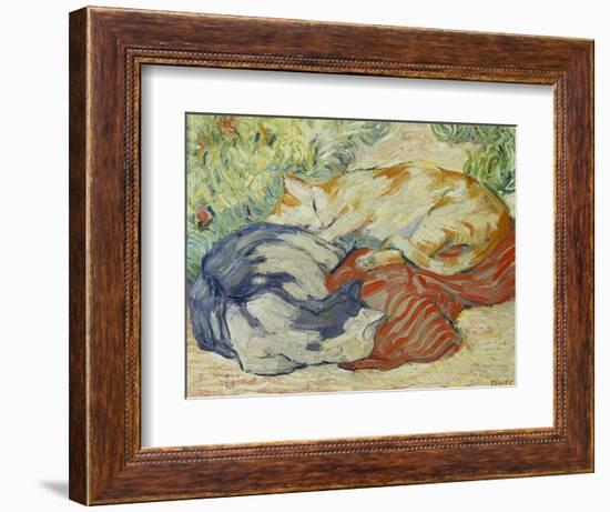 Cat on a Red Cloth, 1909/1910-Franz Marc-Framed Giclee Print