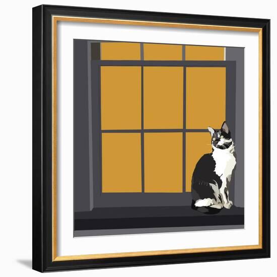 Cat on a Window Sill I-Emily Kalina-Framed Art Print