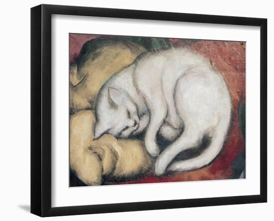 Cat On A Yellow Pillow-Franz Marc-Framed Giclee Print