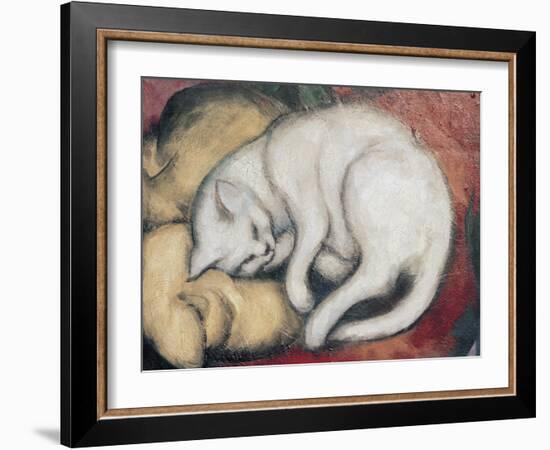 Cat On A Yellow Pillow-Franz Marc-Framed Giclee Print