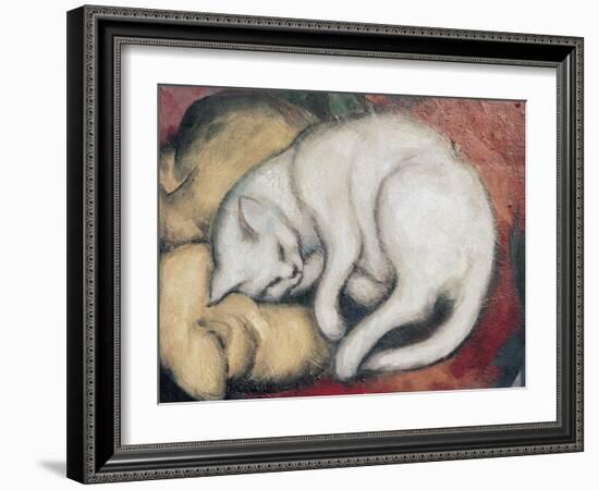 Cat On A Yellow Pillow-Franz Marc-Framed Giclee Print