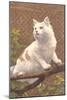 Cat on Branch-null-Mounted Art Print