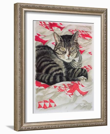 Cat on Quilt-Anne Robinson-Framed Giclee Print