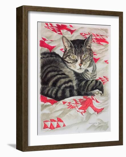 Cat on Quilt-Anne Robinson-Framed Giclee Print