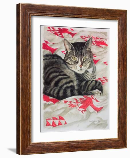 Cat on Quilt-Anne Robinson-Framed Giclee Print