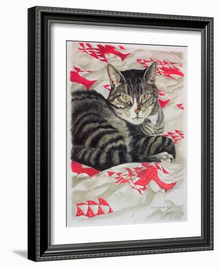 Cat on Quilt-Anne Robinson-Framed Giclee Print