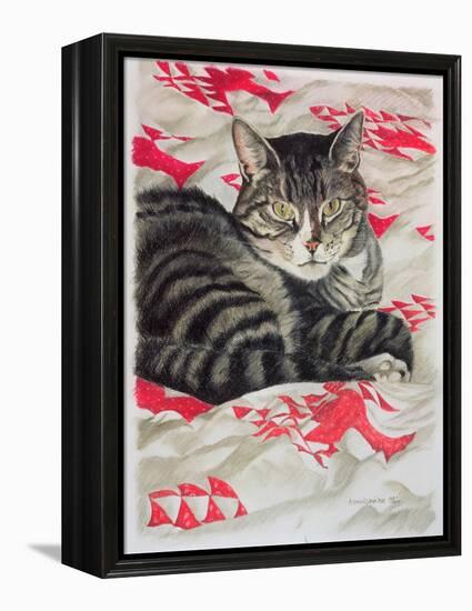 Cat on Quilt-Anne Robinson-Framed Premier Image Canvas