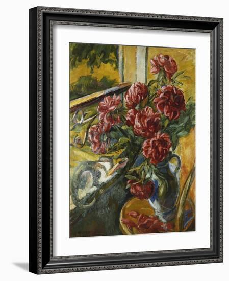 Cat on the Edge of the Window-Nicolas Alexandrovitch Tarkhoff-Framed Giclee Print