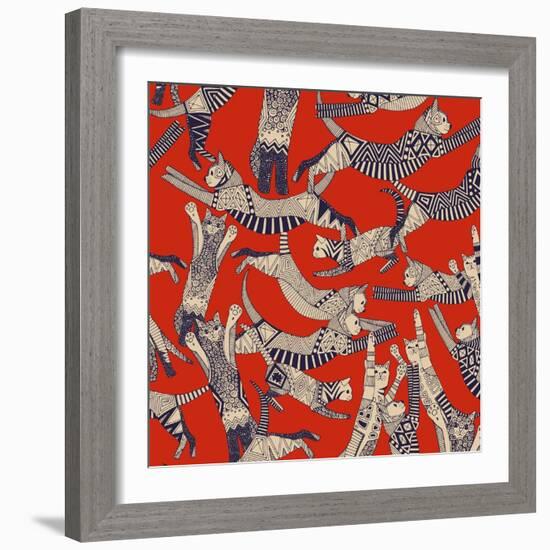 Cat Party Retro-Sharon Turner-Framed Premium Giclee Print