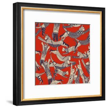 Cat Party Retro-Sharon Turner-Framed Art Print