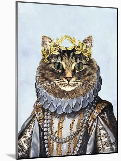 Cat Queen-Fab Funky-Mounted Art Print