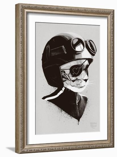 Cat Racer-Hidden Moves-Framed Art Print