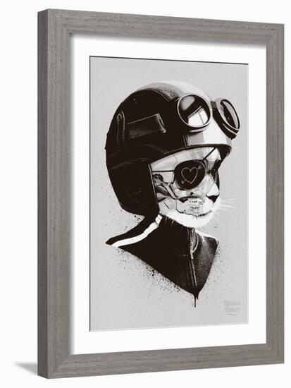 Cat Racer-Hidden Moves-Framed Art Print