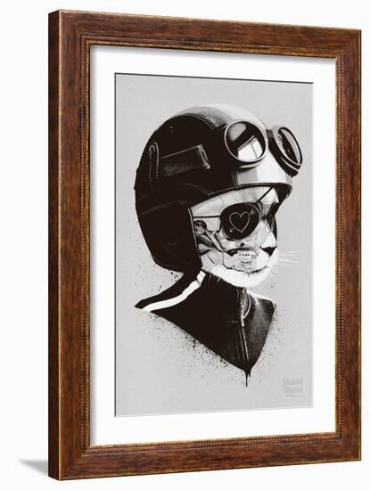 Cat Racer-Hidden Moves-Framed Art Print