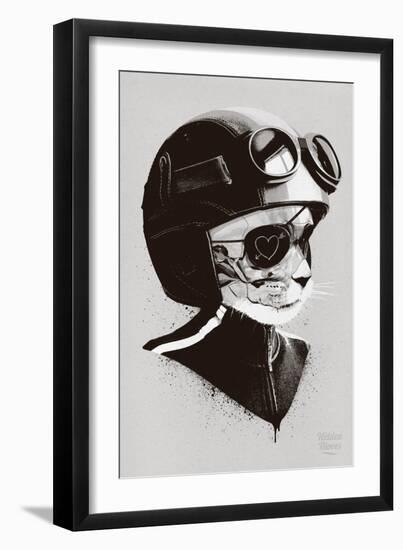 Cat Racer-Hidden Moves-Framed Art Print