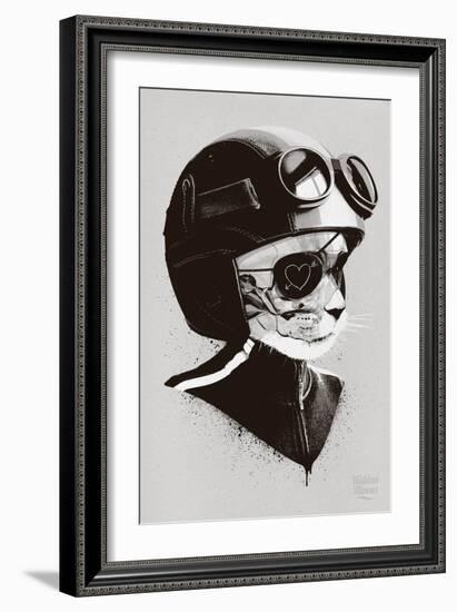 Cat Racer-Hidden Moves-Framed Art Print