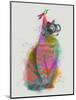 Cat Rainbow Splash 11-Fab Funky-Mounted Art Print