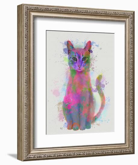 Cat Rainbow Splash 4-Fab Funky-Framed Art Print