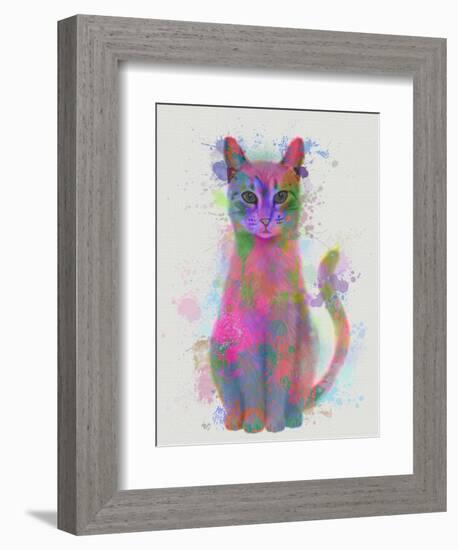 Cat Rainbow Splash 4-Fab Funky-Framed Art Print