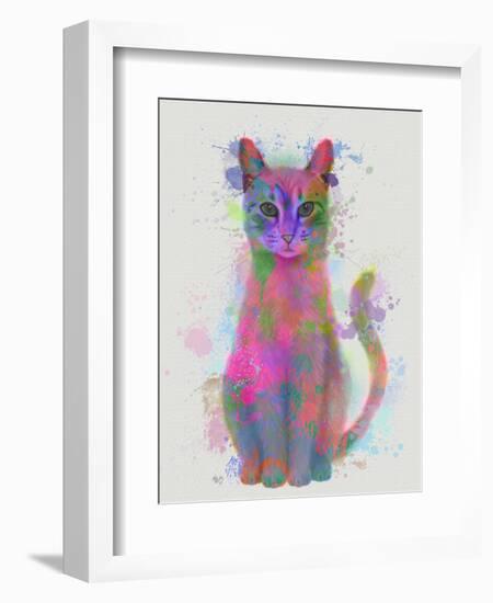 Cat Rainbow Splash 4-Fab Funky-Framed Art Print