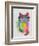 Cat Rainbow Splash 6-Fab Funky-Framed Art Print