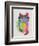 Cat Rainbow Splash 6-Fab Funky-Framed Art Print