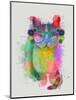 Cat Rainbow Splash 6-Fab Funky-Mounted Art Print
