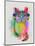 Cat Rainbow Splash 6-Fab Funky-Mounted Art Print