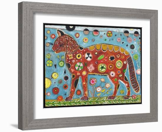 Cat Red Color-Jill Mayberg-Framed Giclee Print