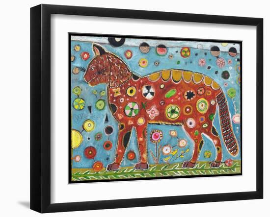 Cat Red Color-Jill Mayberg-Framed Giclee Print