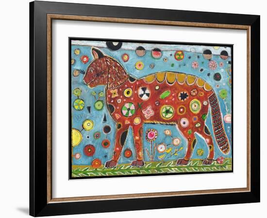 Cat Red Color-Jill Mayberg-Framed Giclee Print