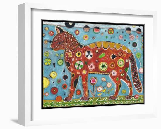 Cat Red Color-Jill Mayberg-Framed Giclee Print
