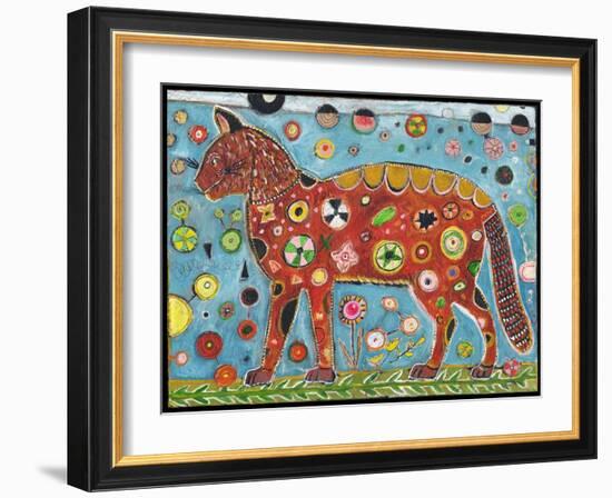 Cat Red Color-Jill Mayberg-Framed Giclee Print