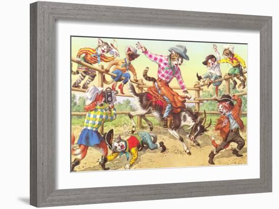 Cat Rodeo-null-Framed Art Print