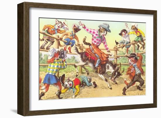 Cat Rodeo-null-Framed Art Print