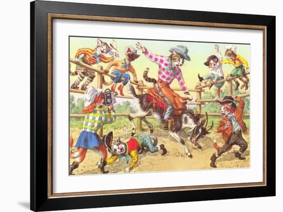 Cat Rodeo-null-Framed Art Print