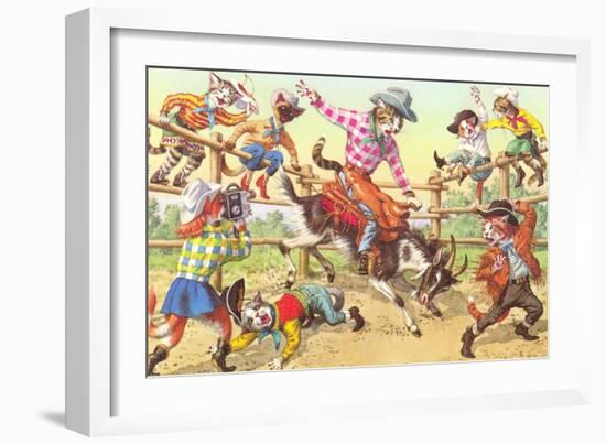 Cat Rodeo-null-Framed Art Print