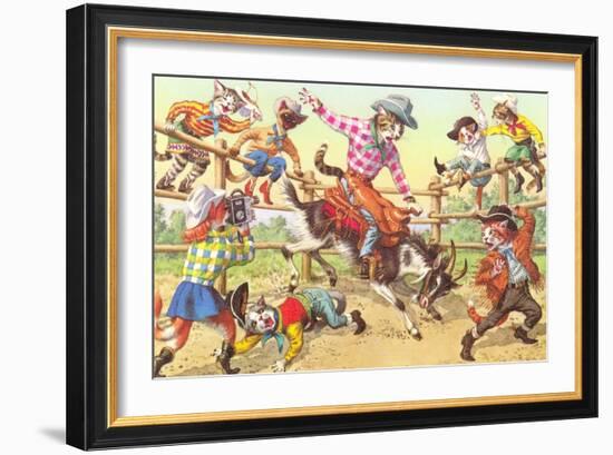 Cat Rodeo-null-Framed Art Print