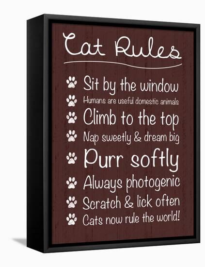 Cat Rules-Lauren Gibbons-Framed Stretched Canvas