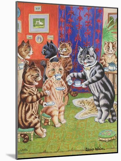 Cat's Tea Party-Louis Wain-Mounted Giclee Print