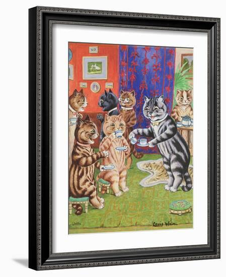 Cat's Tea Party-Louis Wain-Framed Giclee Print